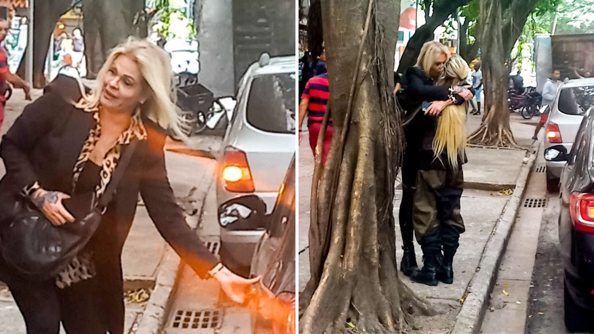Esquentou! Monique Evans é flagrada trocando beijos quentes com a esposa no meio da rua