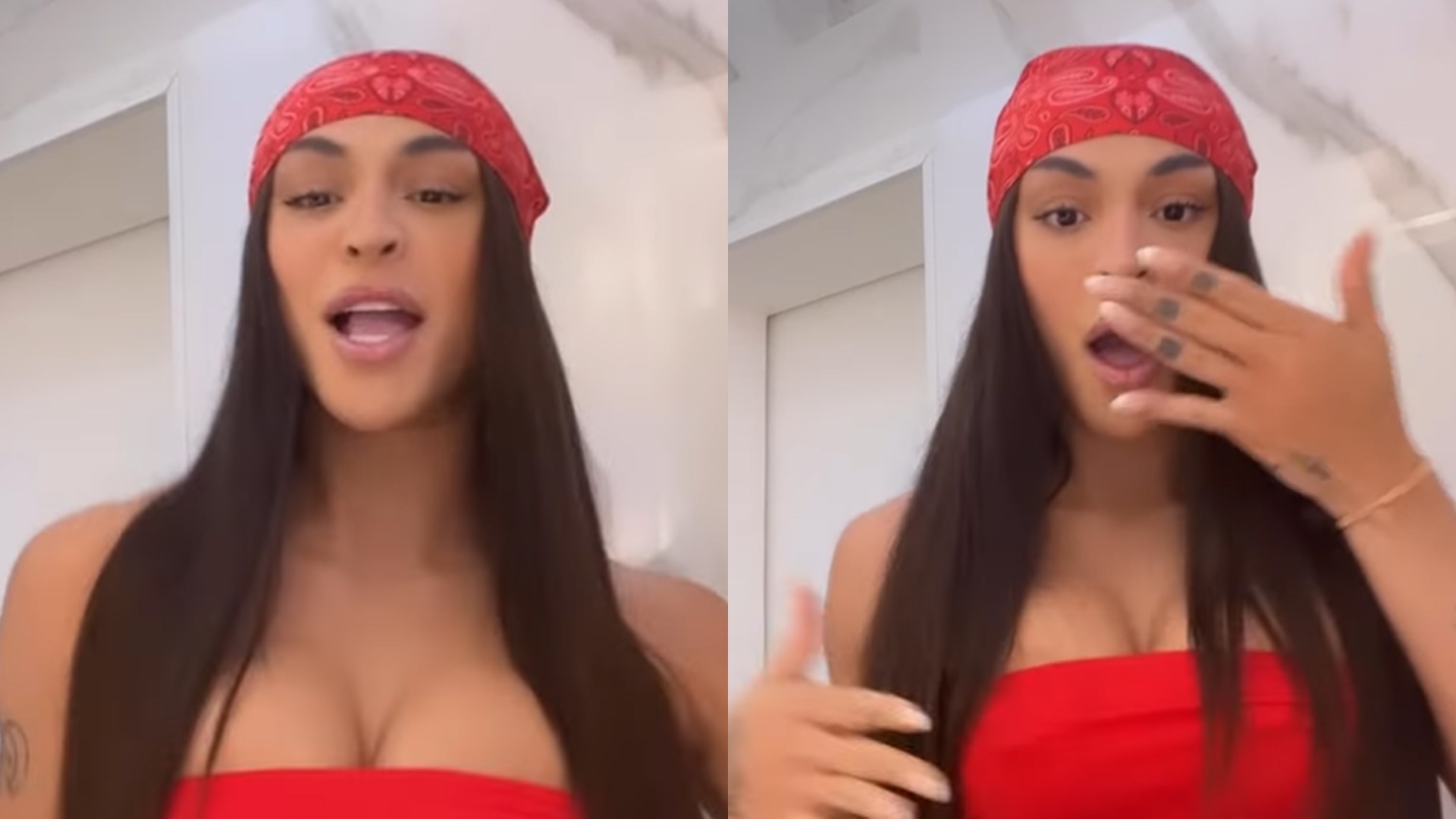 Pabllo Vittar exibe próteses turbinadas só de biquíni vermelho: “Tá maluca ein?”
