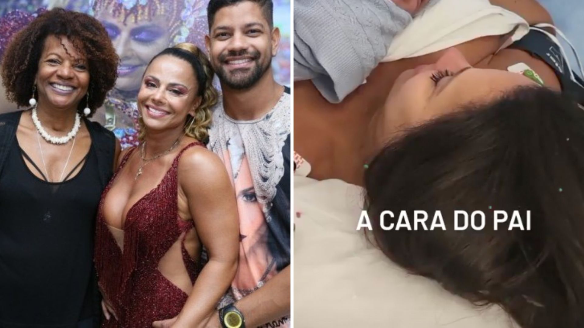 Sogra de Viviane Araújo publica clique inédito do neto recém-nascido: “A cara do pai”