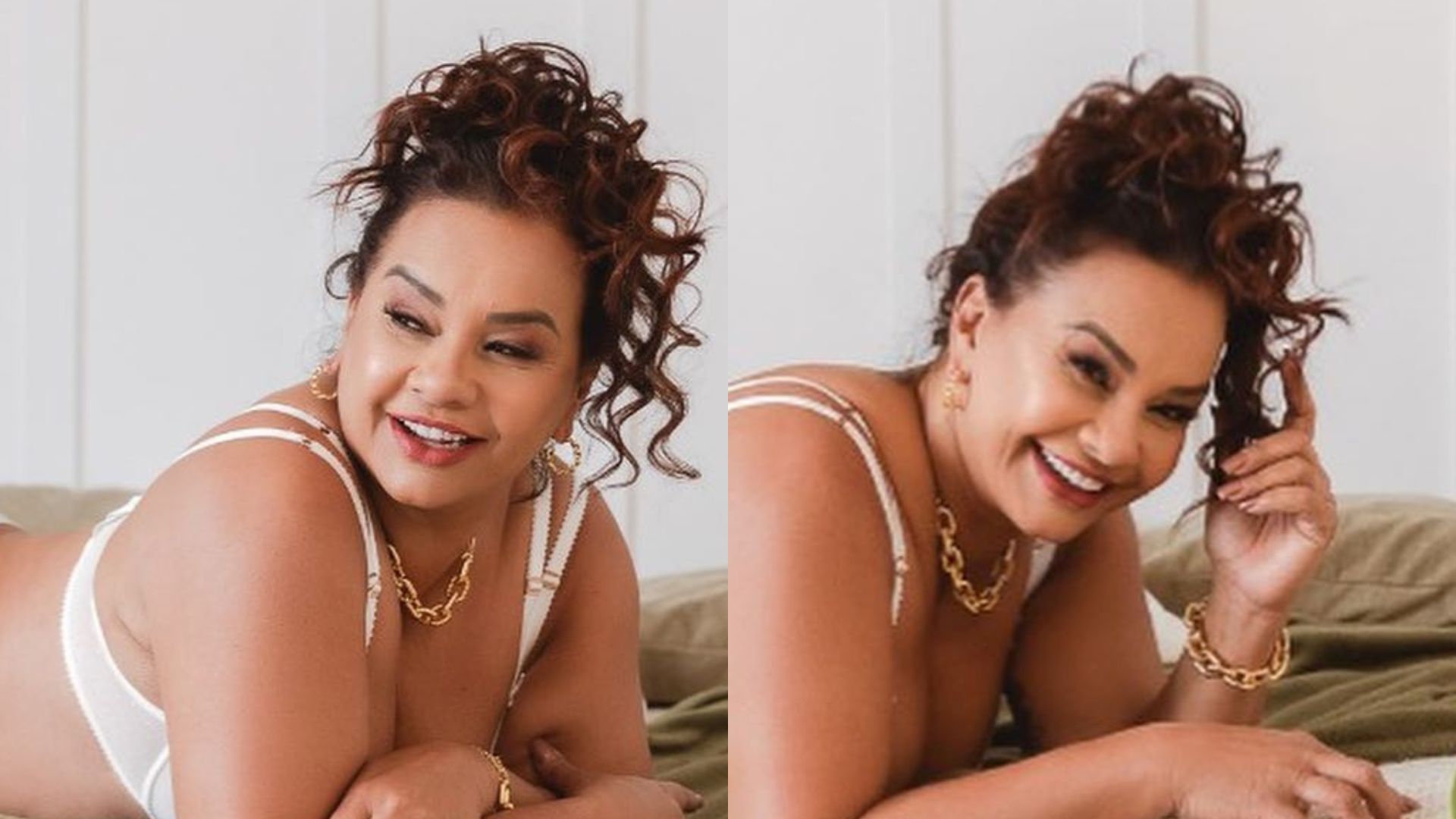 Solange Couto sensualiza na cama só de lingerie e causa com corpão: “Dona de mim”