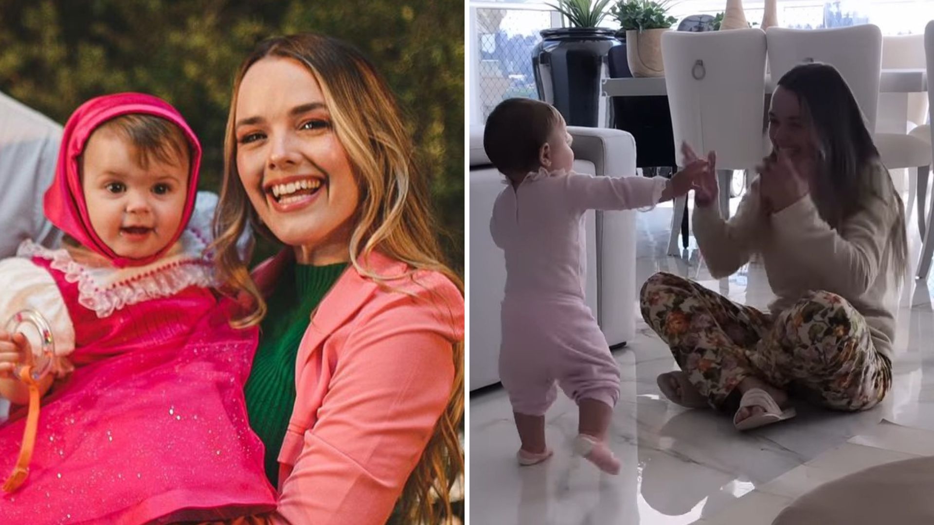 Com festa, Thaeme Mariôto vibra com primeiros passos da filha caçula, Ivy