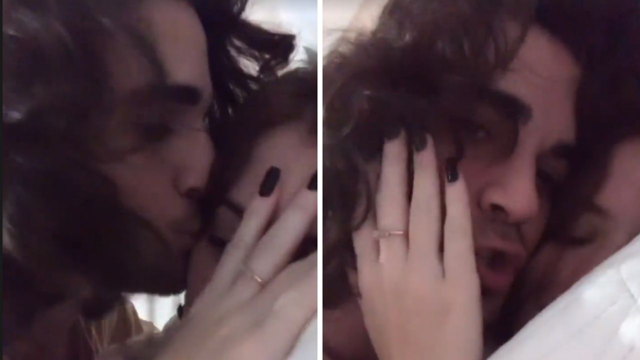 É o amor! Fiuk surge em clima íntimo apaixonante e acorda a namorada com beijos: “Bom dia, vida”