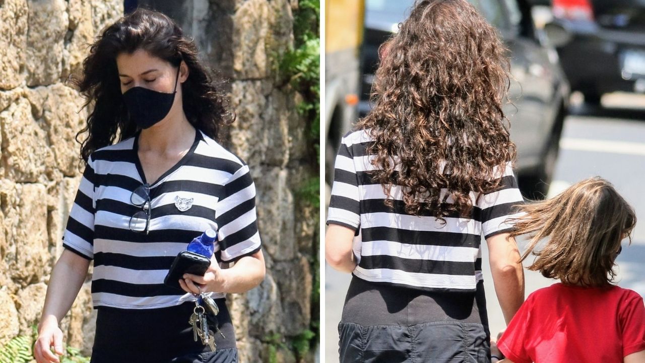 Ele cresceu! Alinne Moraes surge despojada e de chinelo de dedo durante passeio com o filho, Pedro