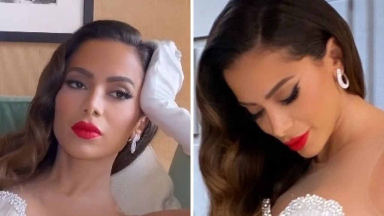 Poderosa! Anitta surge com vestido exclusivo e aposta em decote profundo mostrando a barriga para VMA 2021