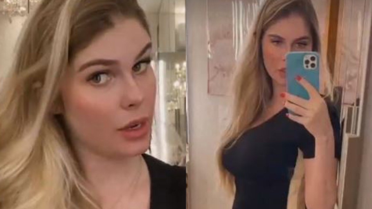 De vestido justinho, Bárbara Evans mostra evolução do barrigão e celebra gravidez: “Estamos aí!”