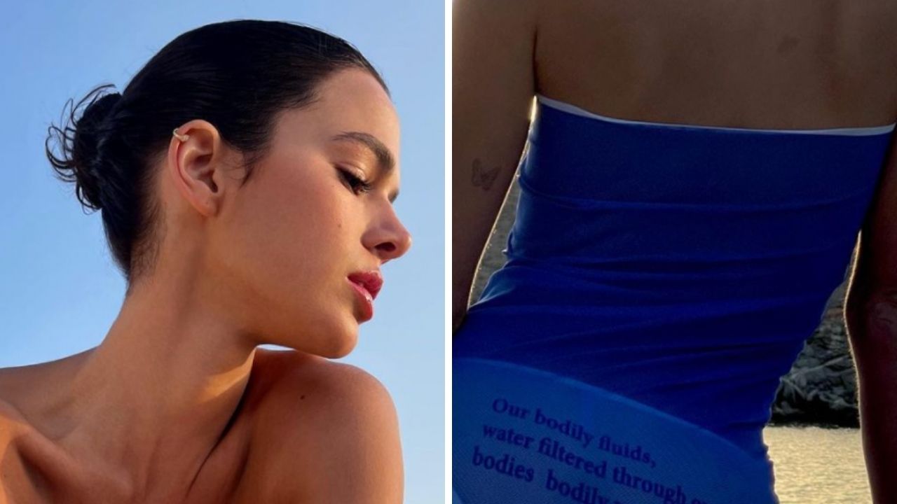 Bruna Marquezine dispensa a parte de cima do biquíni e posa com look transparente em iate: “Molhada”