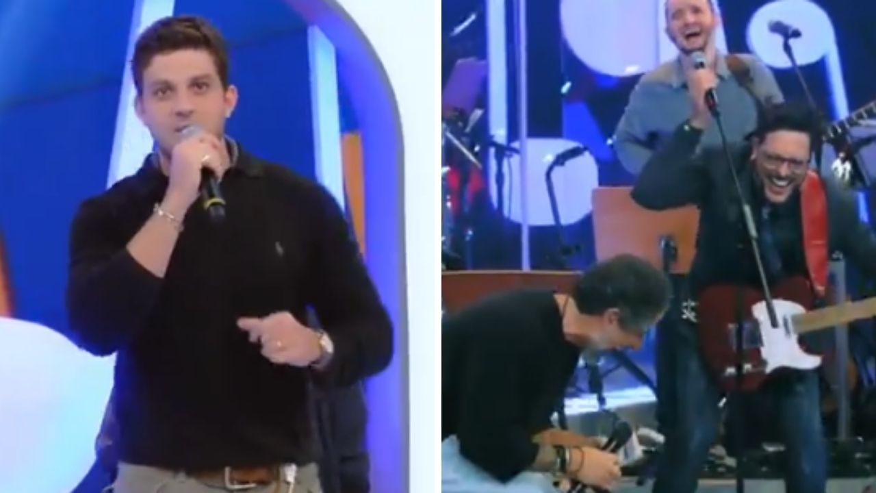 Chay Suede se empolga, dá show no palco do ‘Caldeirão’ e acaba virando piada: “Puxa vida”