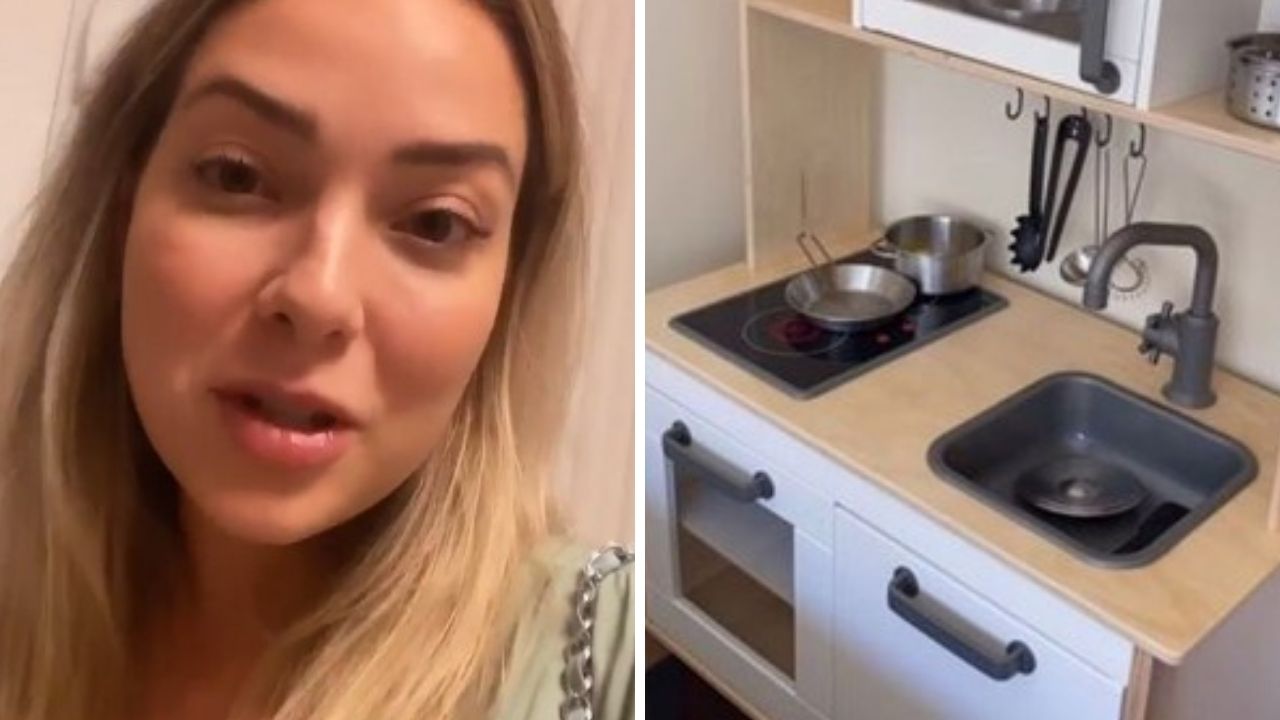 Ex de Neymar ganha elogios ao cozinha de brinquedo que construiu para o filho: “Sem preconceito”
