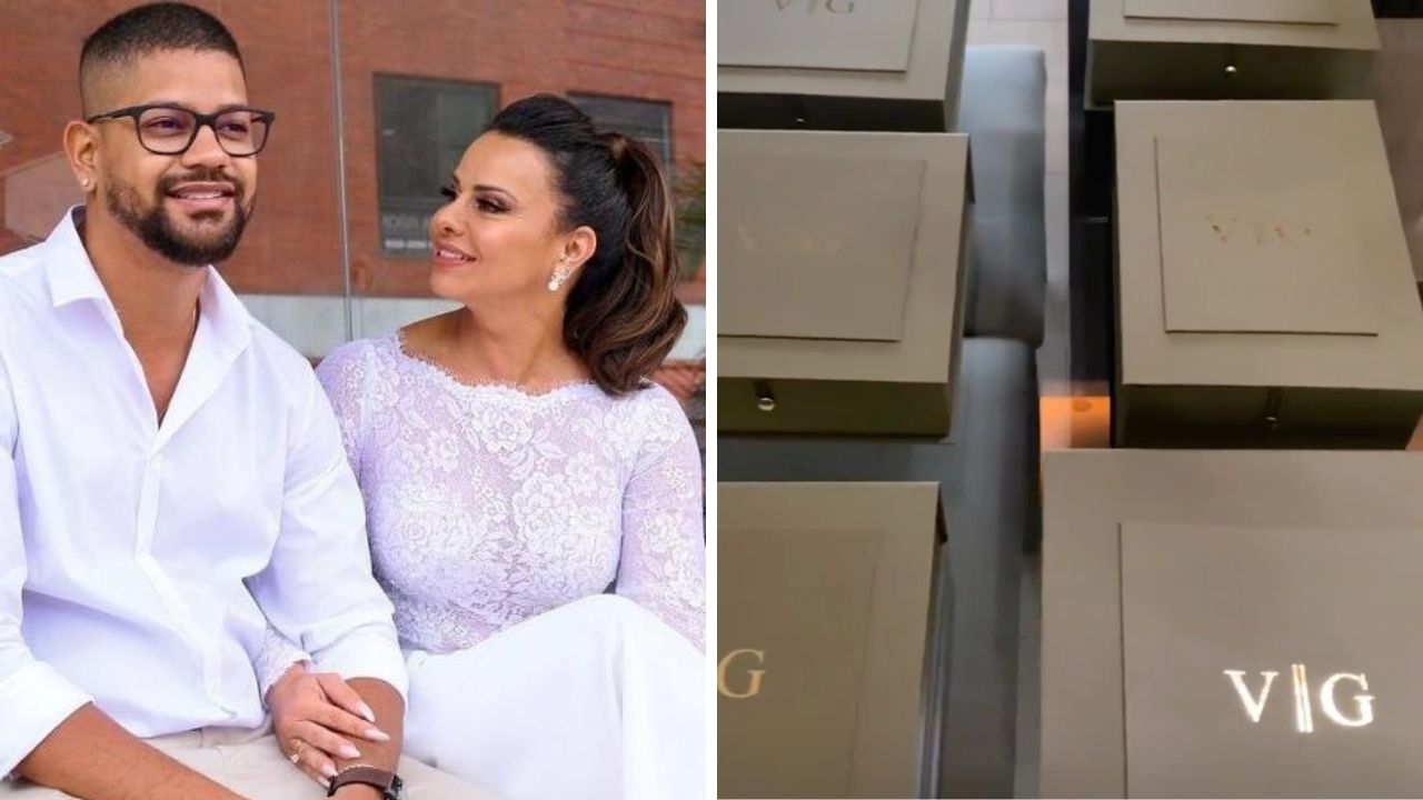 Viviane Araújo mostra convite luxuoso com presentes entregue aos convidados de seu casamento: “Perfeição”