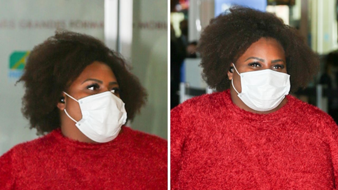 De calça de couro e barriga de fora, Jojo Todynho surge sequinha ao desembarcar em São Paulo