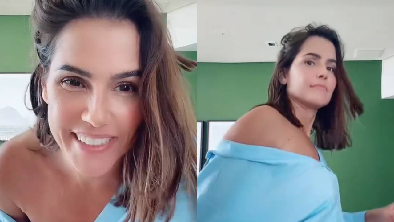 Só de shortinho, Deborah Secco rebola muito e deixa popa do bumbum ‘escapar’: “Bundadas na minha cara”