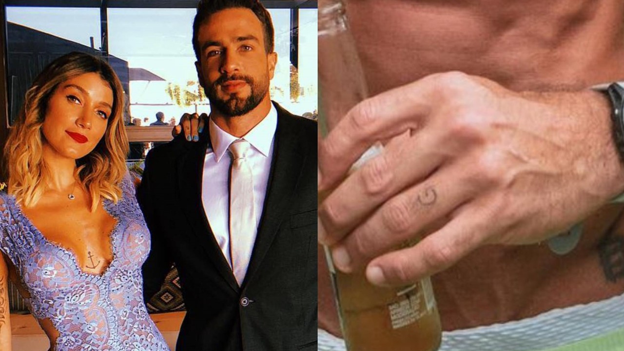 Erasmo Viana cobre tatuagem que fez em homenagem à ex, Gabriela Pugliesi
