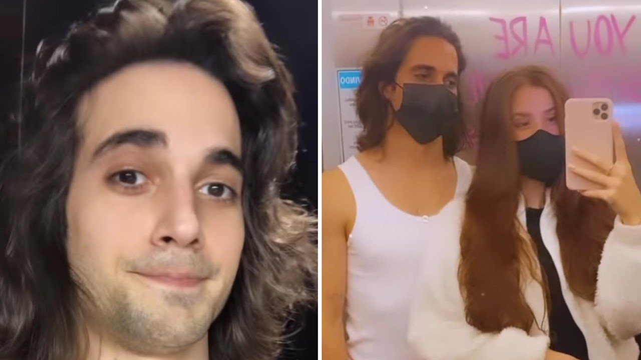 Após assumir relacionamento, ex-BBB Fiuk posa com a namorada e afirma: “Pequenininha, mas nervosa”
