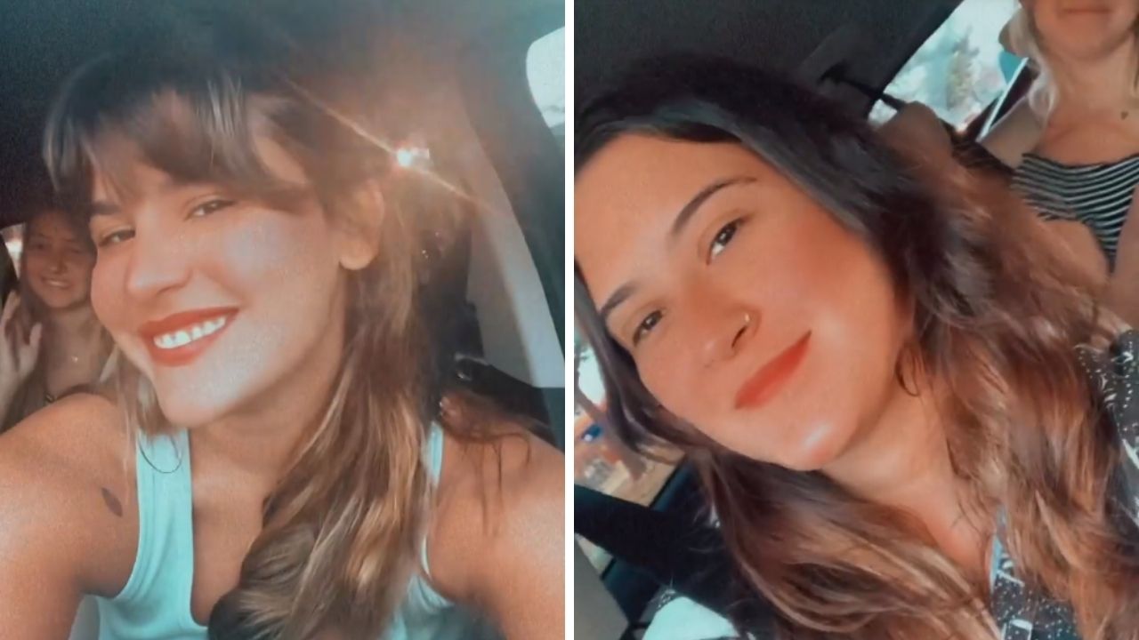 Renovando o bronze, Giulia Costa embarca em viagem para feriado prolongado com Bia Bonemer