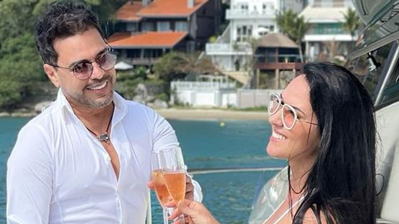 Noivos, Graciele Lacerda e Zezé di Camargo fazem fotos em iate luxuoso e seguidores questionam: “É pro casamento?”