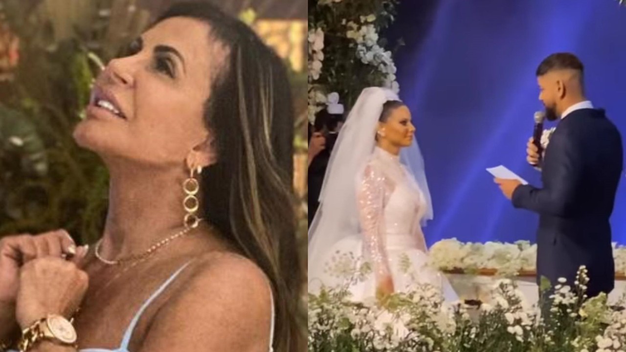 Gretchen aposta em vestido com recortes ousados para o casamento de Viviane Araújo: “Linda e poderosa”