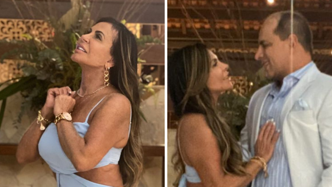 Gretchen causa comoção com look ousado para o casamento de Viviane Araújo: “Celebrando o amor”