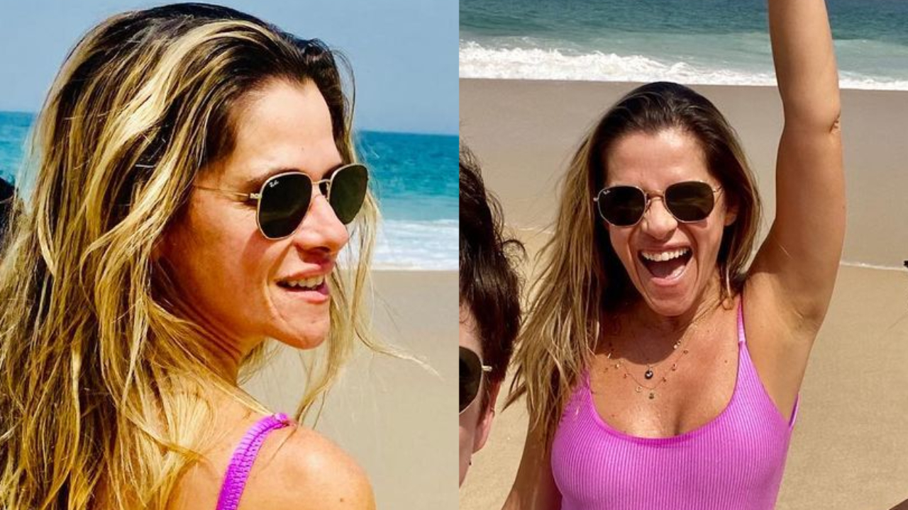 De maiô justinho, Ingrid Guimarães renova o bronze no litoral e boa forma impressiona: “Mulherão!”