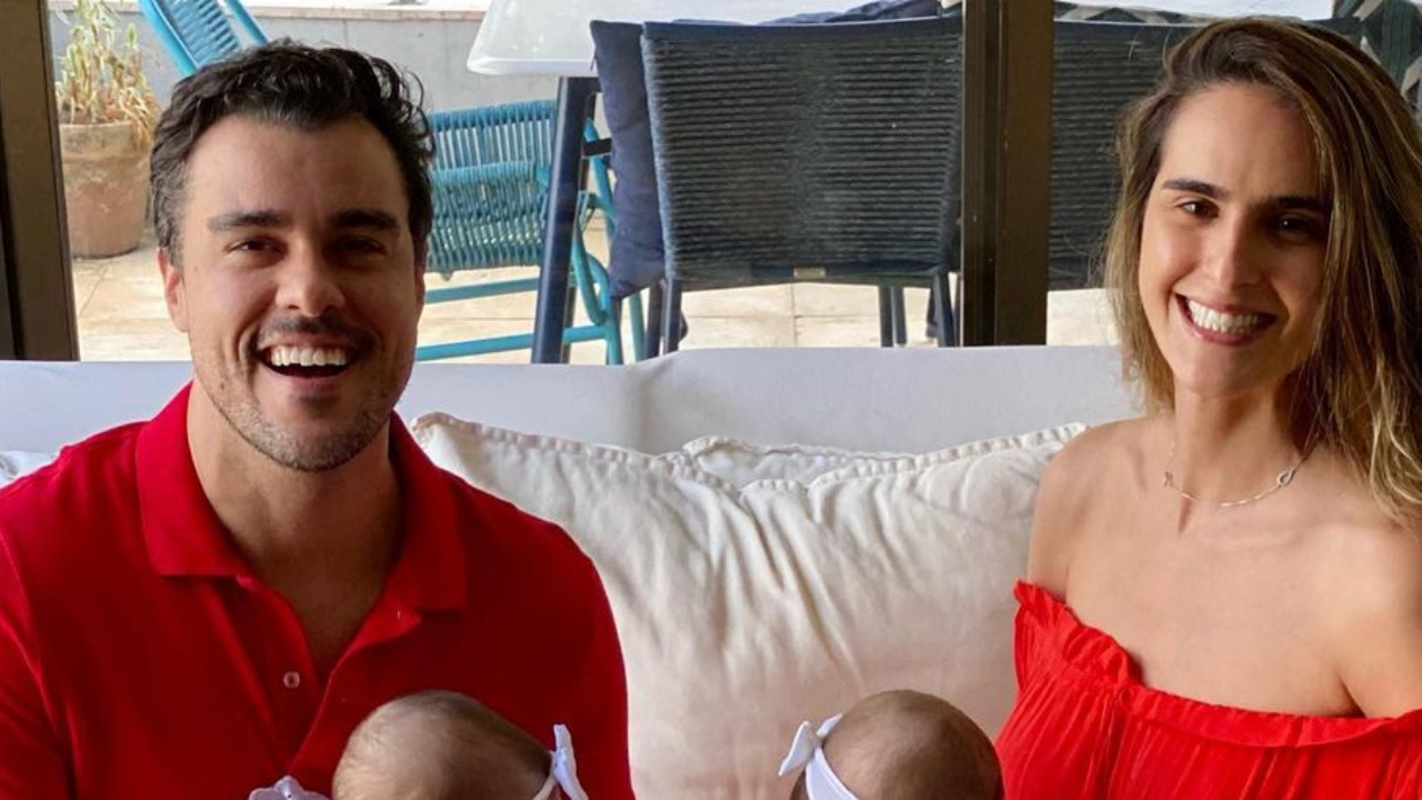 Joaquim Lopes e Marcella Fogaça celebram seis meses das gêmeas e impressionam fãs: “Duas mocinhas!”