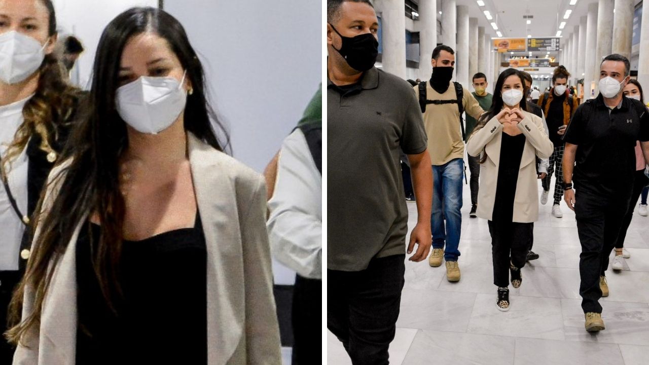 Cercada por seguranças, ex-BBB Juliette Freire causa ao desembarcar em aeroporto com look casual