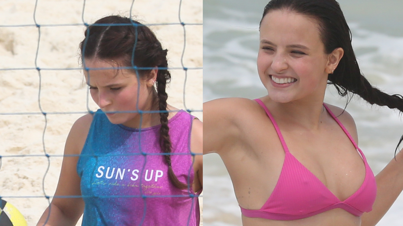 Larissa Manoela pega pesado no treino de futevôlei e mostra corpão invejável durante banho de mar