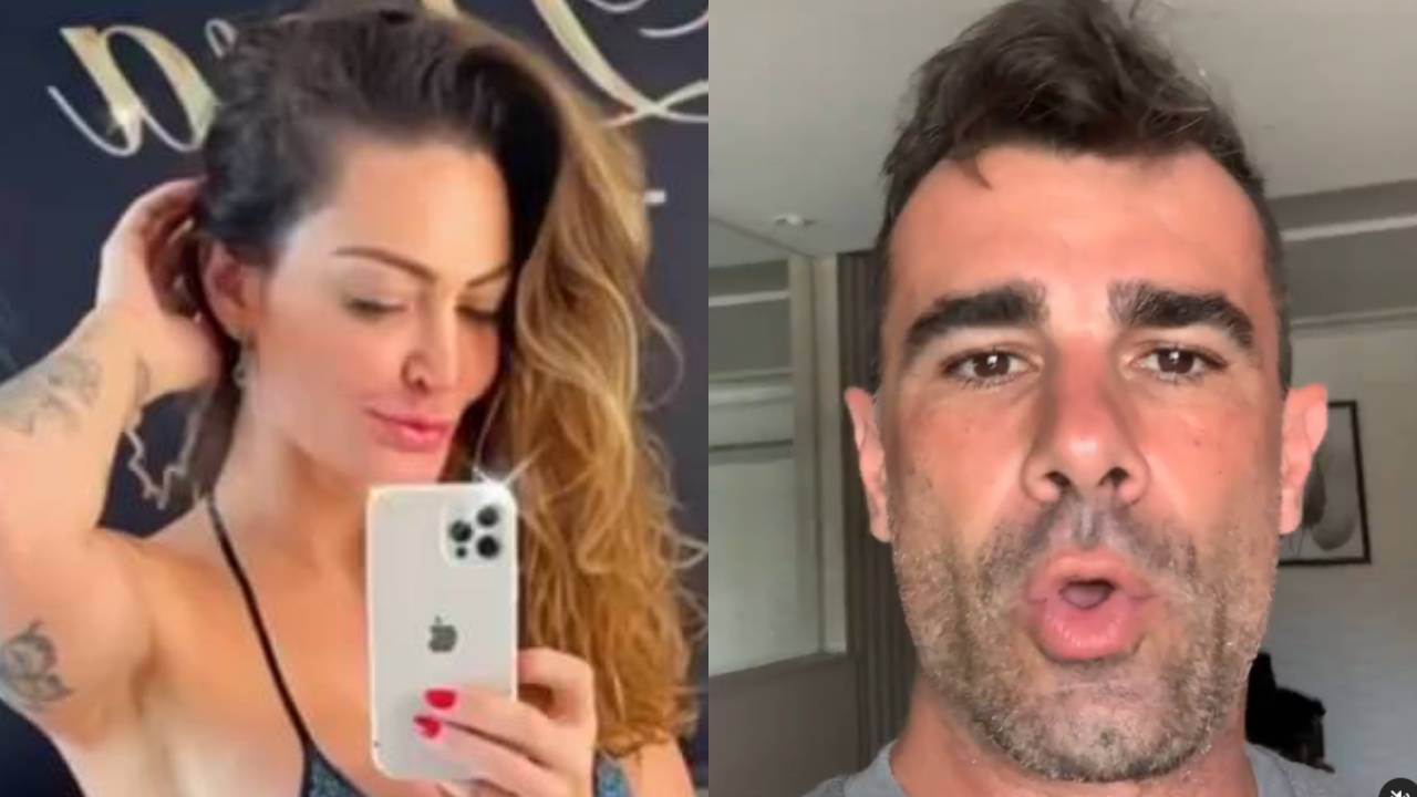 Laura Keller ostenta corpão só de biquíni, flagra espiadinha do ex-marido e dá alfinetada certeira: “Chora”