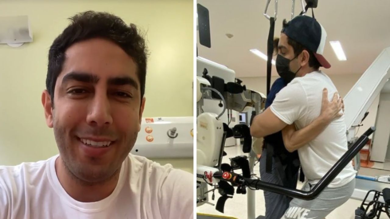 Após Covid-19, mãe de Jonathan Nemer abraça o filho pela primeira vez em cinco meses: “Ela tá voltando”