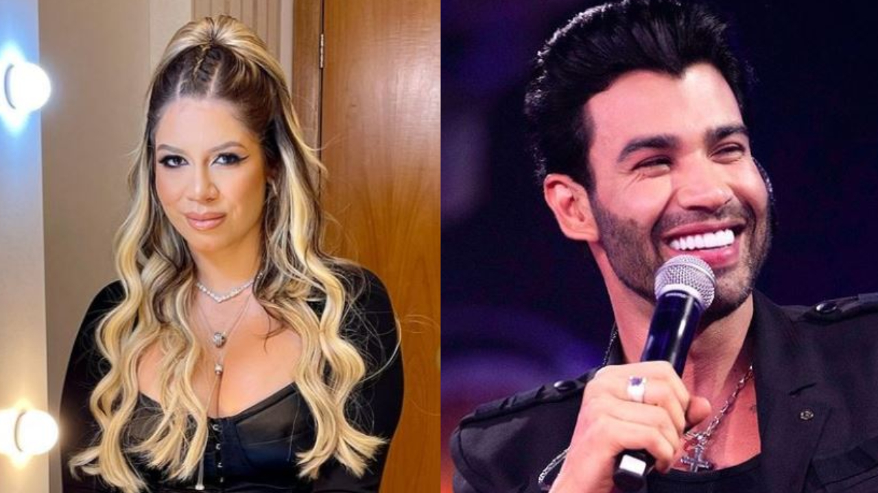 Marília Mendonça tieta Gusttavo Lima nos bastidores de show e ganha beijo e abraço: “Foto de fã!”