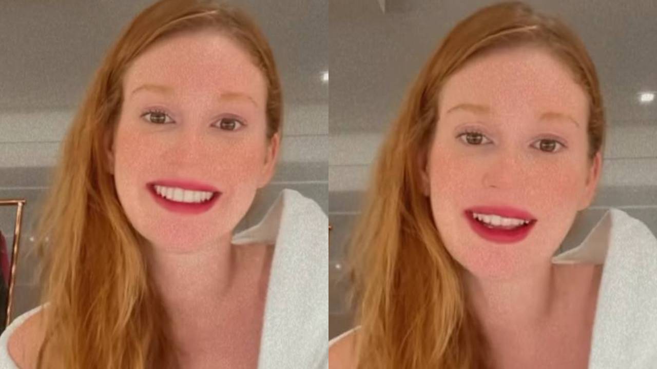 Sem lingerie, Marina Ruy Barbosa deixa roupão escorregar do ombro e deixa pouco para a imaginação dos fãs