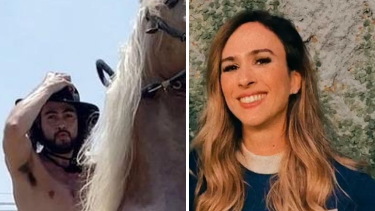 Sem camisa, Rafa Vitti surge andando a cavalo e Tatá Werneck não perde a piada: “Meu Paulo Fernandes”