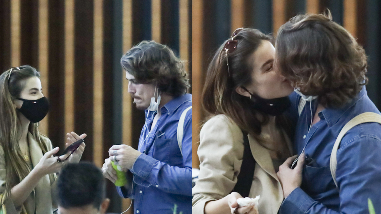 Tá rolando! Rômulo Arantes e Giulia Be são flagrados aos beijos em aeroporto