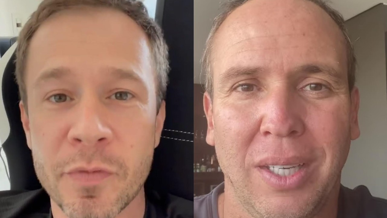 Após Caio Ribeiro anunciar que está com câncer, Tiago Leifert reage e torce pela cura do amigo: “Falta pouco”