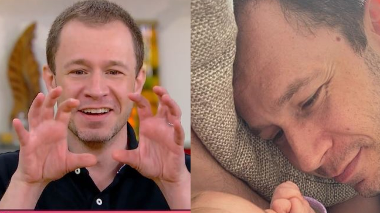 Após anunciar saída, Tiago Leifert mostra pela primeira vez o rostinho da filha e fãs cravam: “É a sua cópia!”